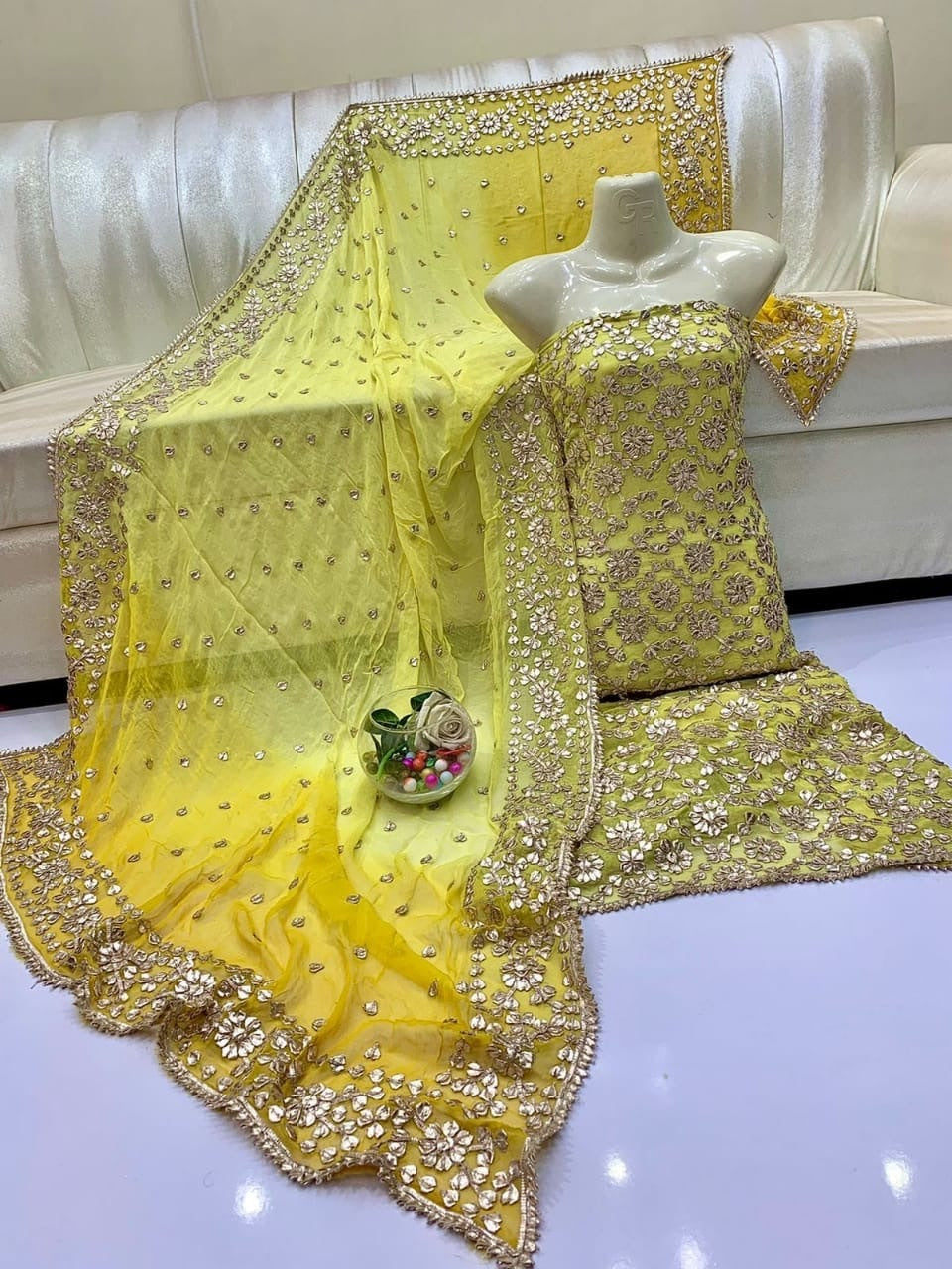 Crinkal Pure Handmade Gota 2-Piece