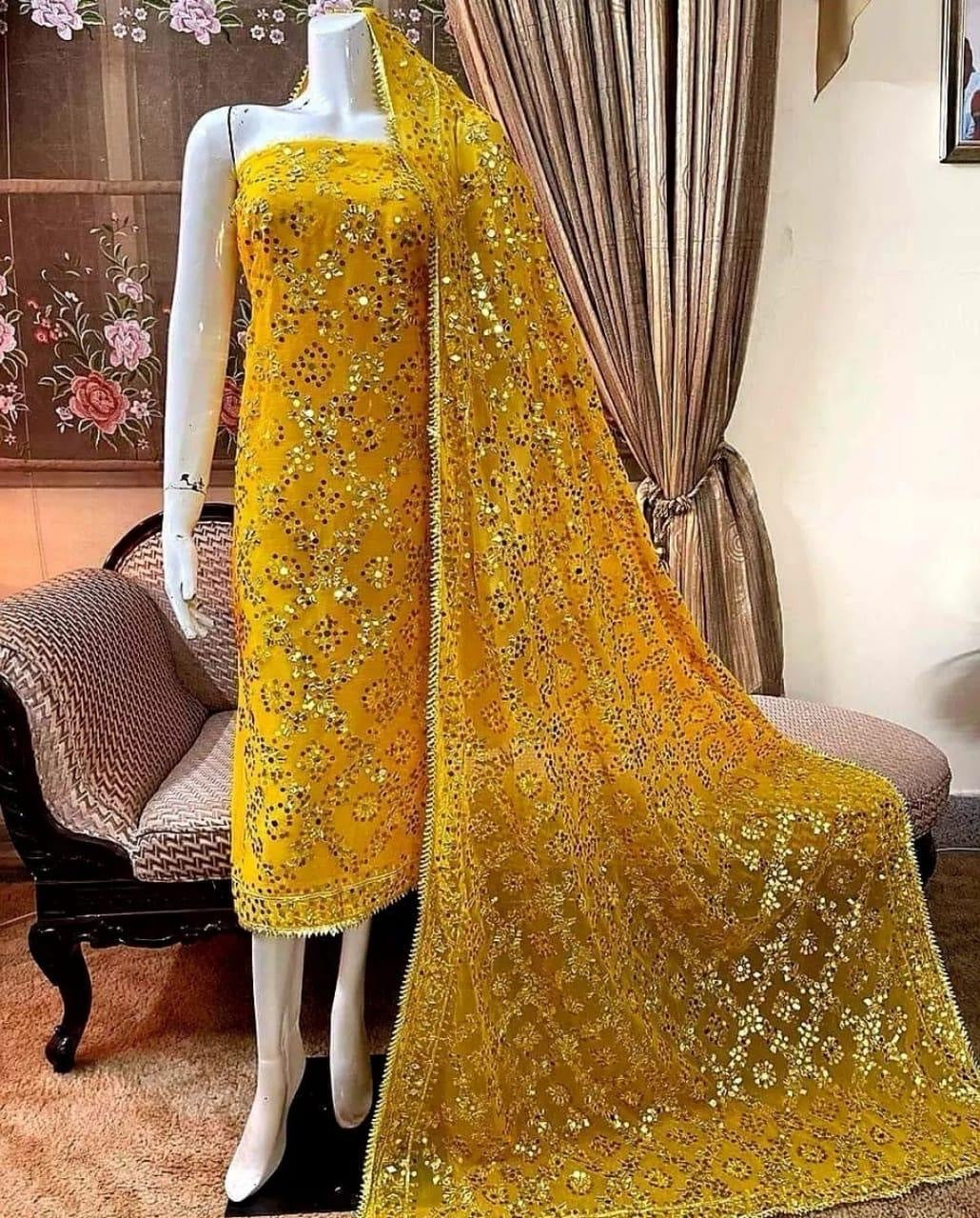 Crinkal Shafon Handmade Goti Ladies 2-Piece