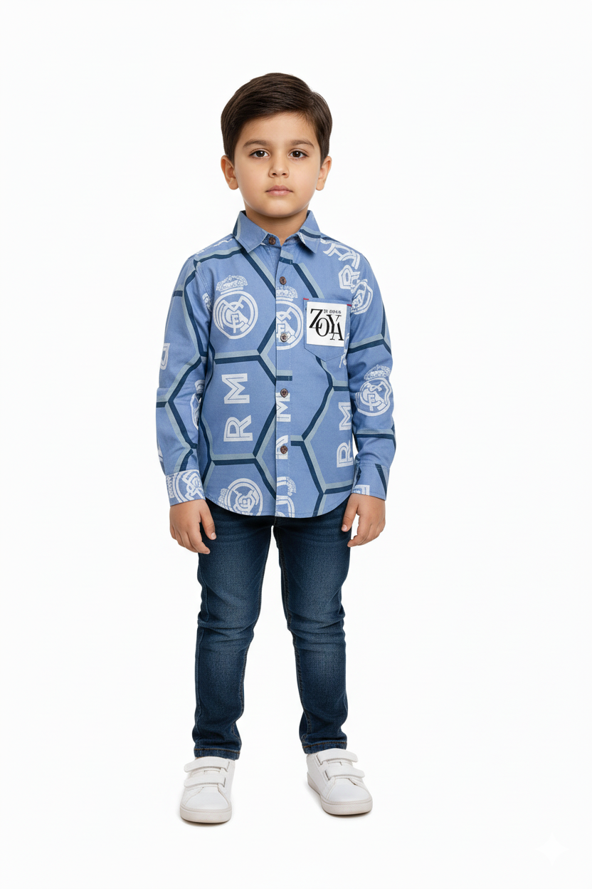 Madrid Hexagonal Pattern Casual Shirt for Boys ( 1 year to 13 year )
