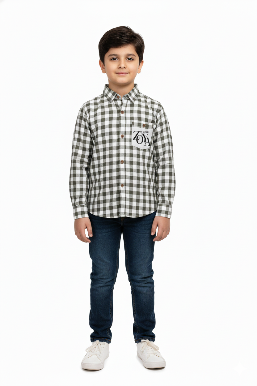 Madrid Hexagonal Pattern Casual Shirt for Boys ( 1 year to 13 year )