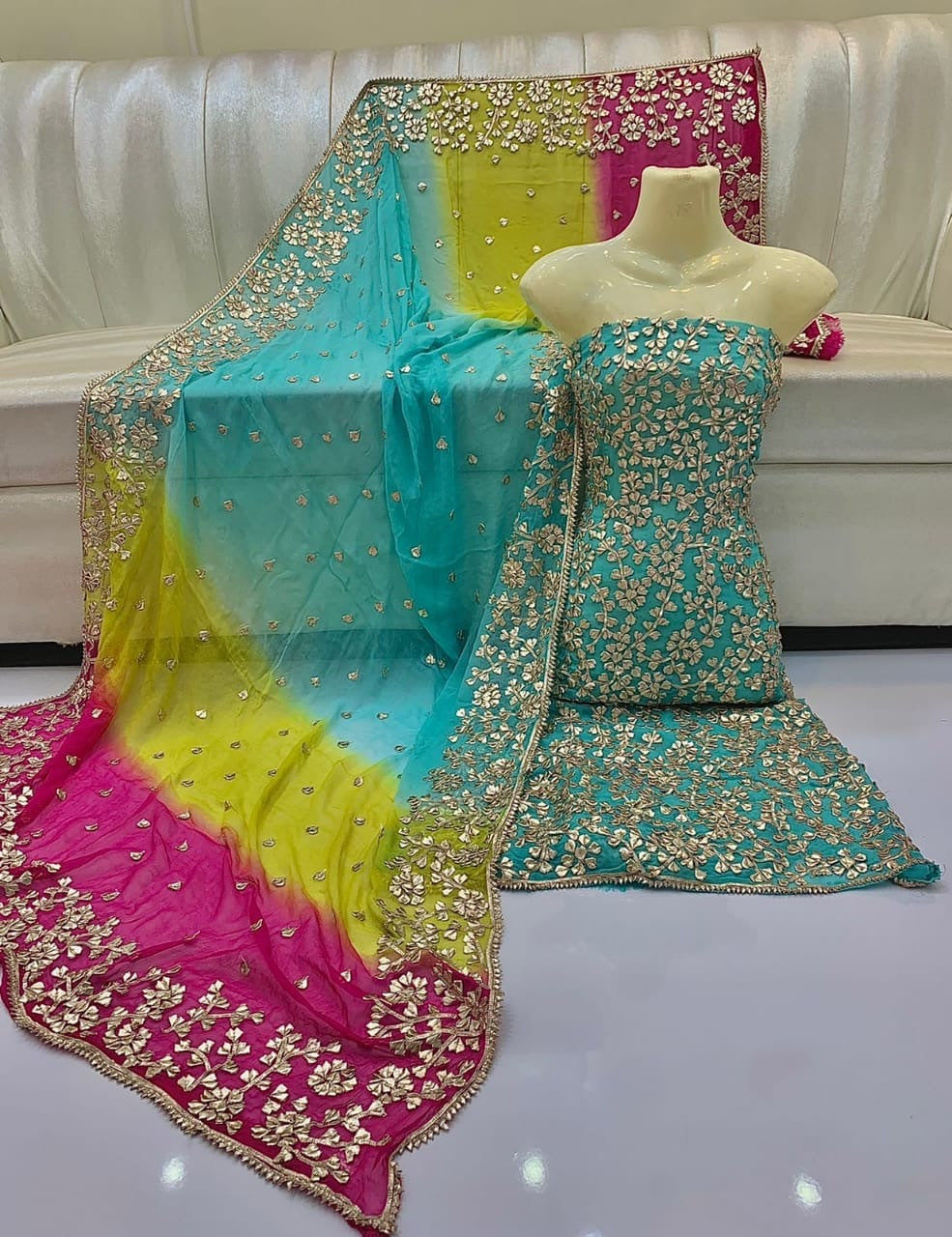 Crinkal Pure Handmade Gota 2-Piece