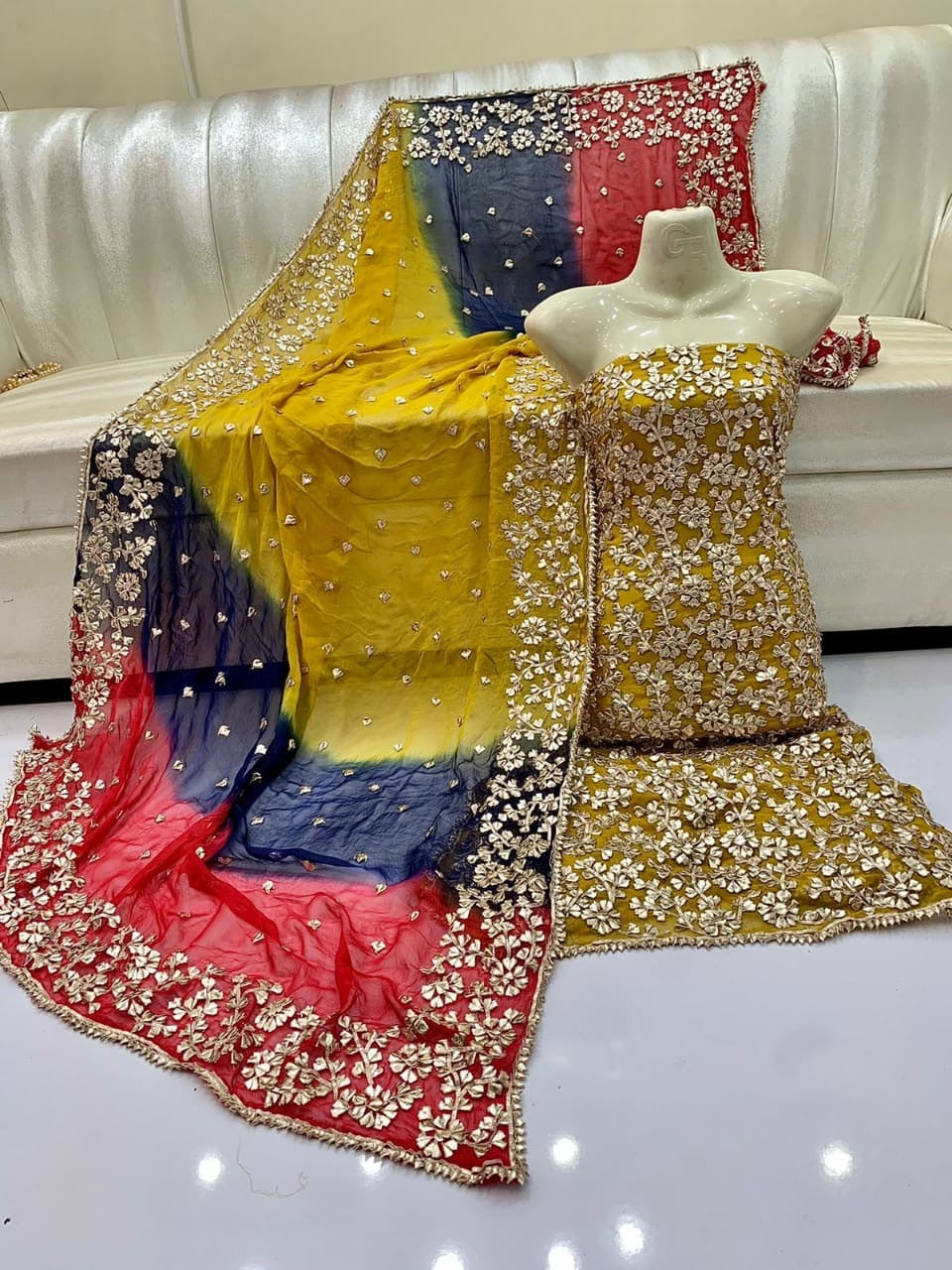 Crinkal Pure Handmade Gota 2-Piece