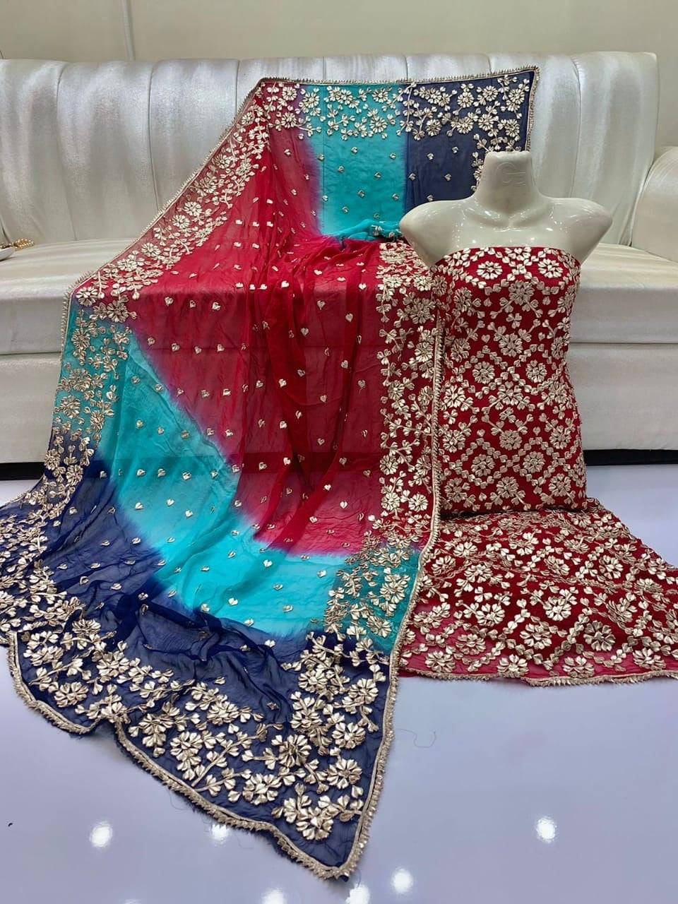 Crinkal Pure Handmade Gota 2-Piece